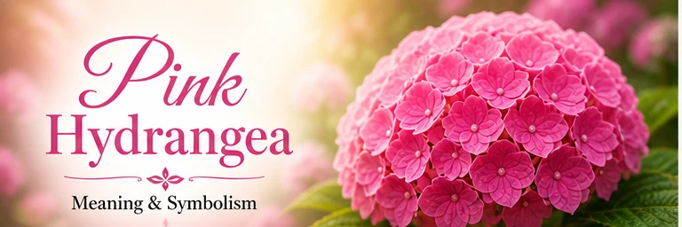 Beautiful pink hydrangea blossoms representing warmth, kindness, love, and emotional generosity