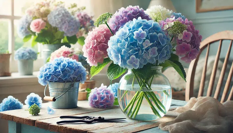 Preparing Hydrangeas for Bouquet